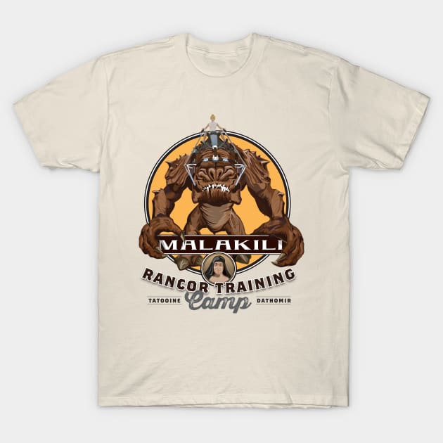 Malakili Rancor Training Camp T-Shirt by MindsparkCreative